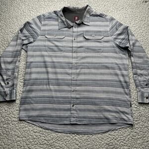 Swiss Tech Button Up Shirt Mens XXL 2XL 42-44 Long Sleeve Flap Pockets